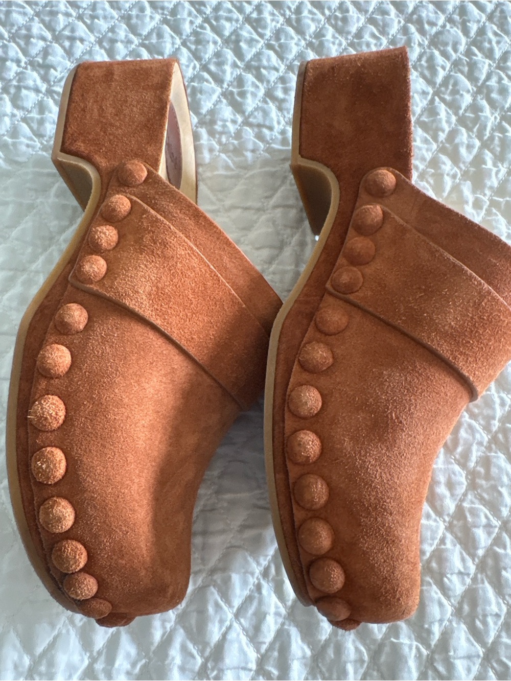 Chloe Joy Suede Clogs in Brown size 35 - Picture 7 of 10